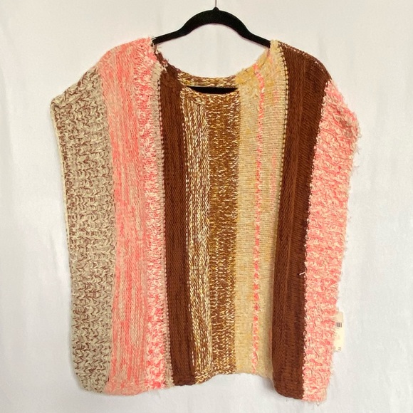 Anthropologie Sweaters - Anthropologie Pilcro Striped Knit Sweater Poncho Top Boho Womens Size Small NWT